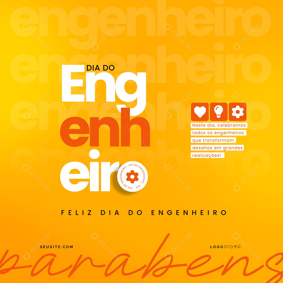 Day of Engineer 11 December Congratulations Social Media PSD Editable