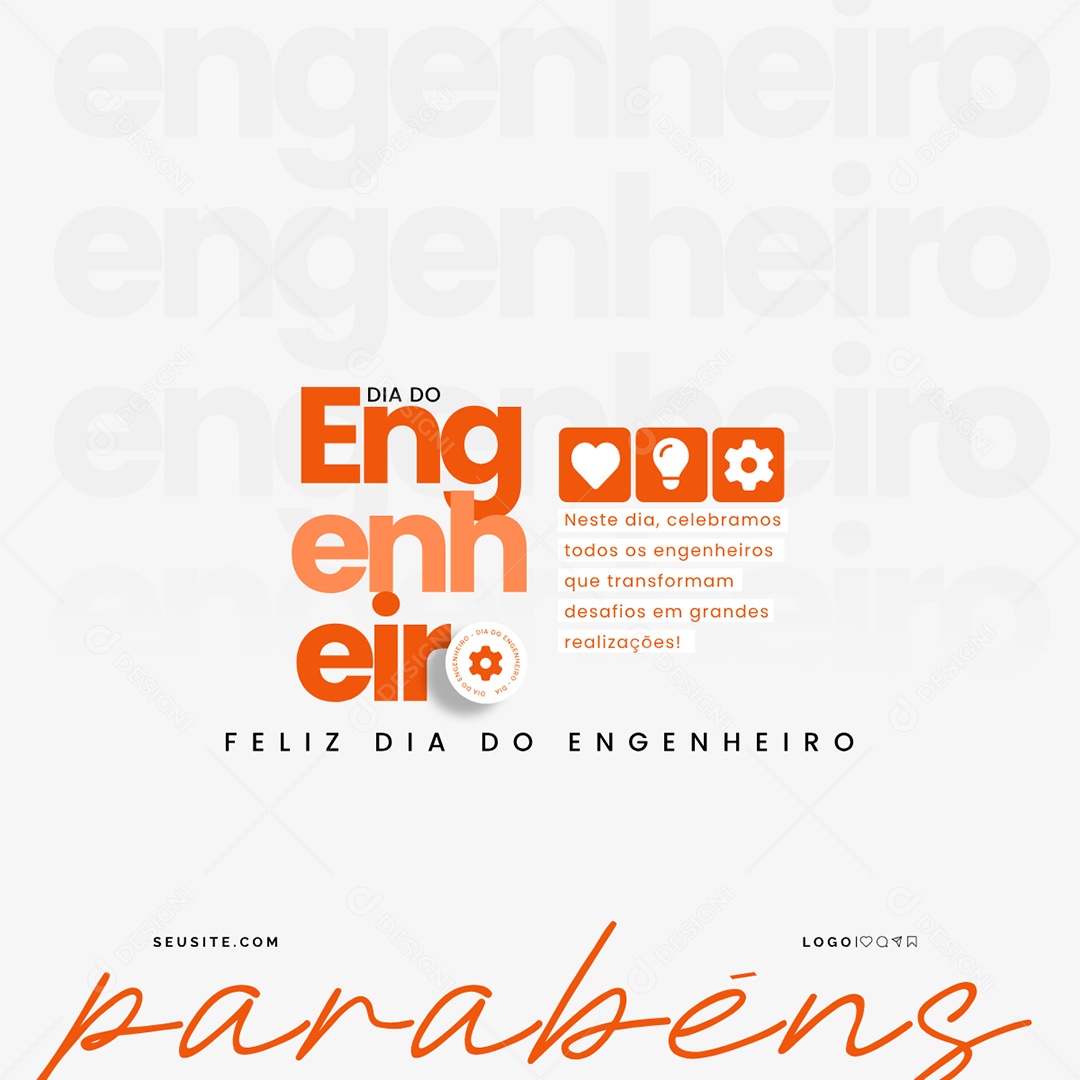 Day of Engineer 11 December Congratulations Social Media PSD Editable