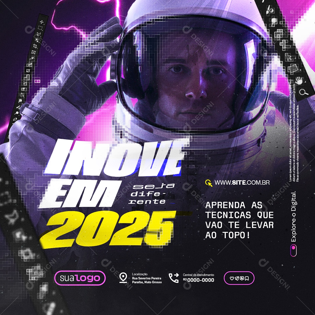 Marketing Digital Inove em 2025 Social Media PSD Editável