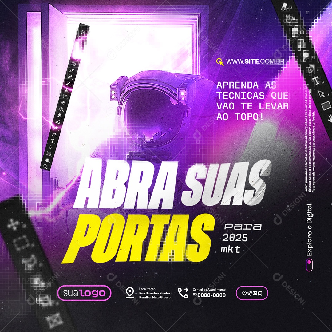 Marketing Digital Abra Suas Portas Social Media PSD Editável