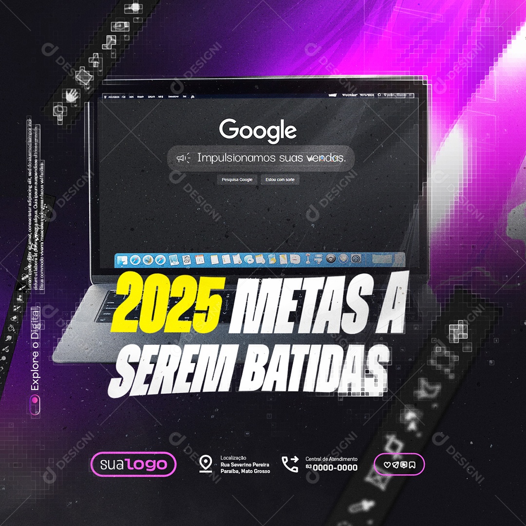 Digital Marketing 2025 Goals to Serem Social Media PSD Editable