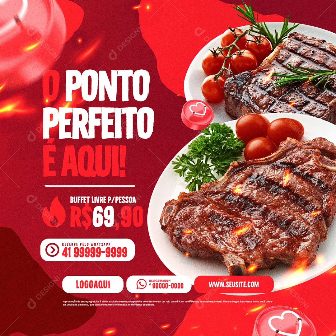 Grill The Perfect Point is Here Social Media PSD Editable