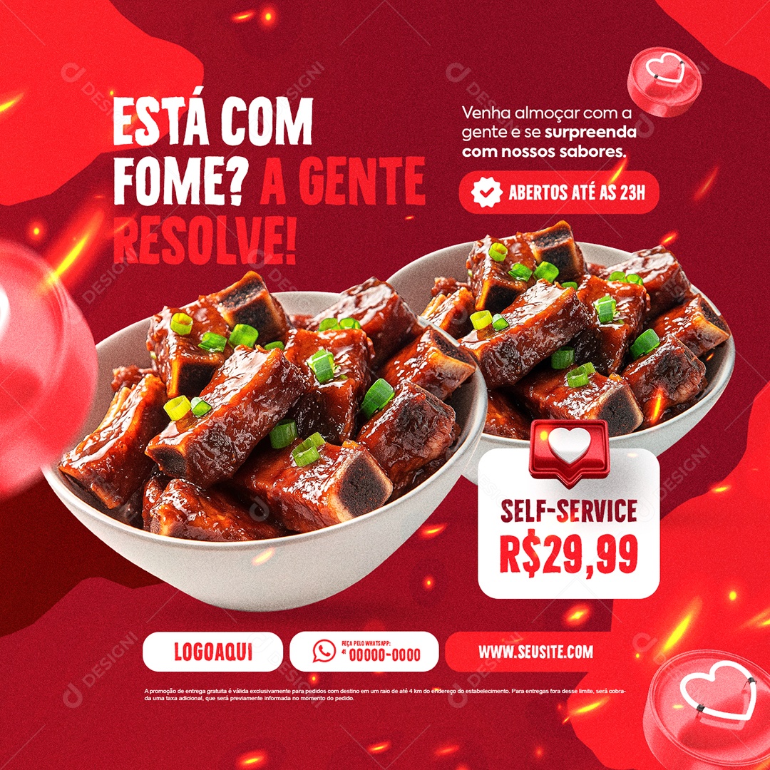 Grill Its Focusing on Gente Resolve Social Media PSD Editable