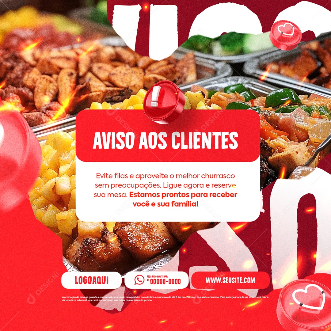 Grill Notice to Social Media PSD Customers Editable