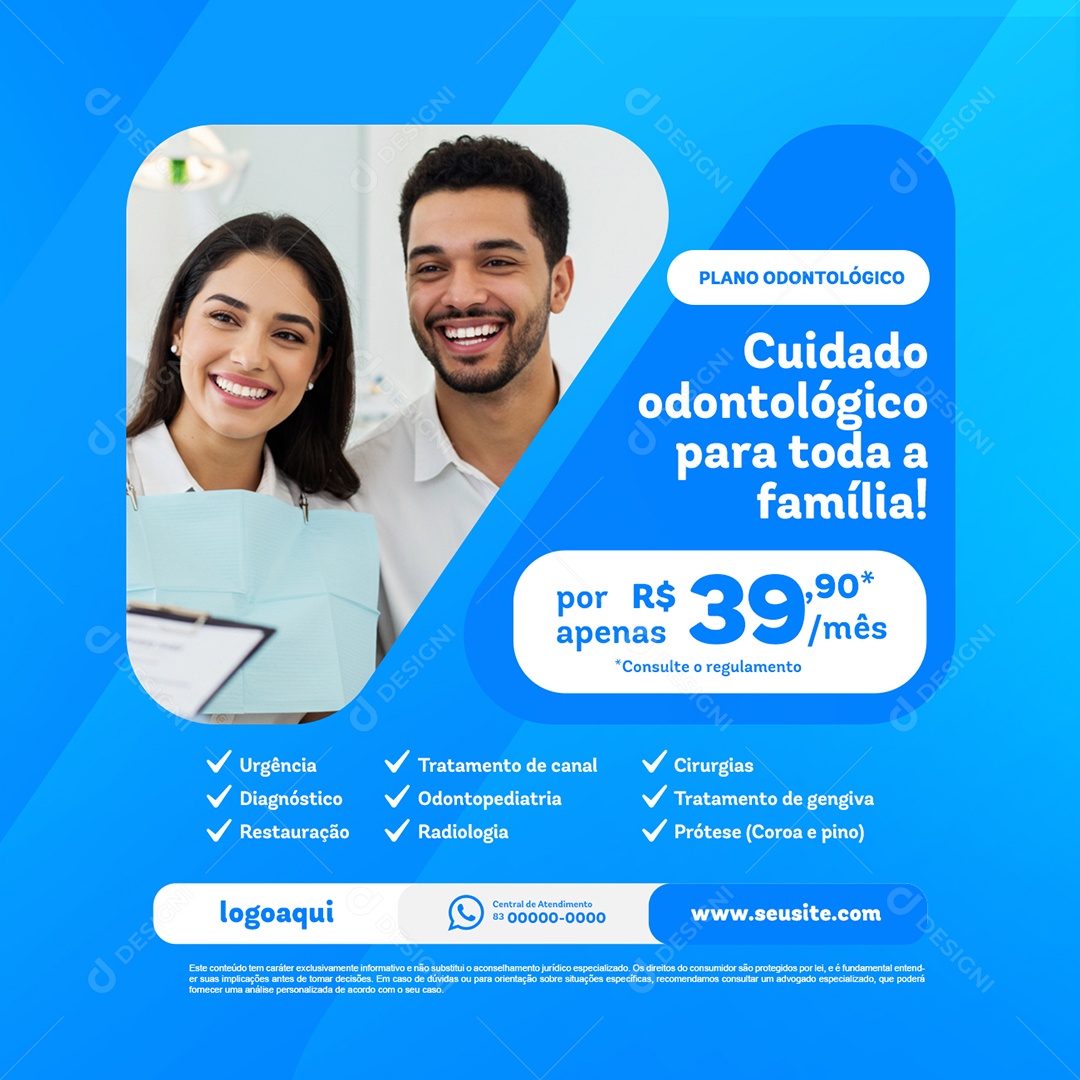 Dental Plan Care for All Social Family Media PSD Editable