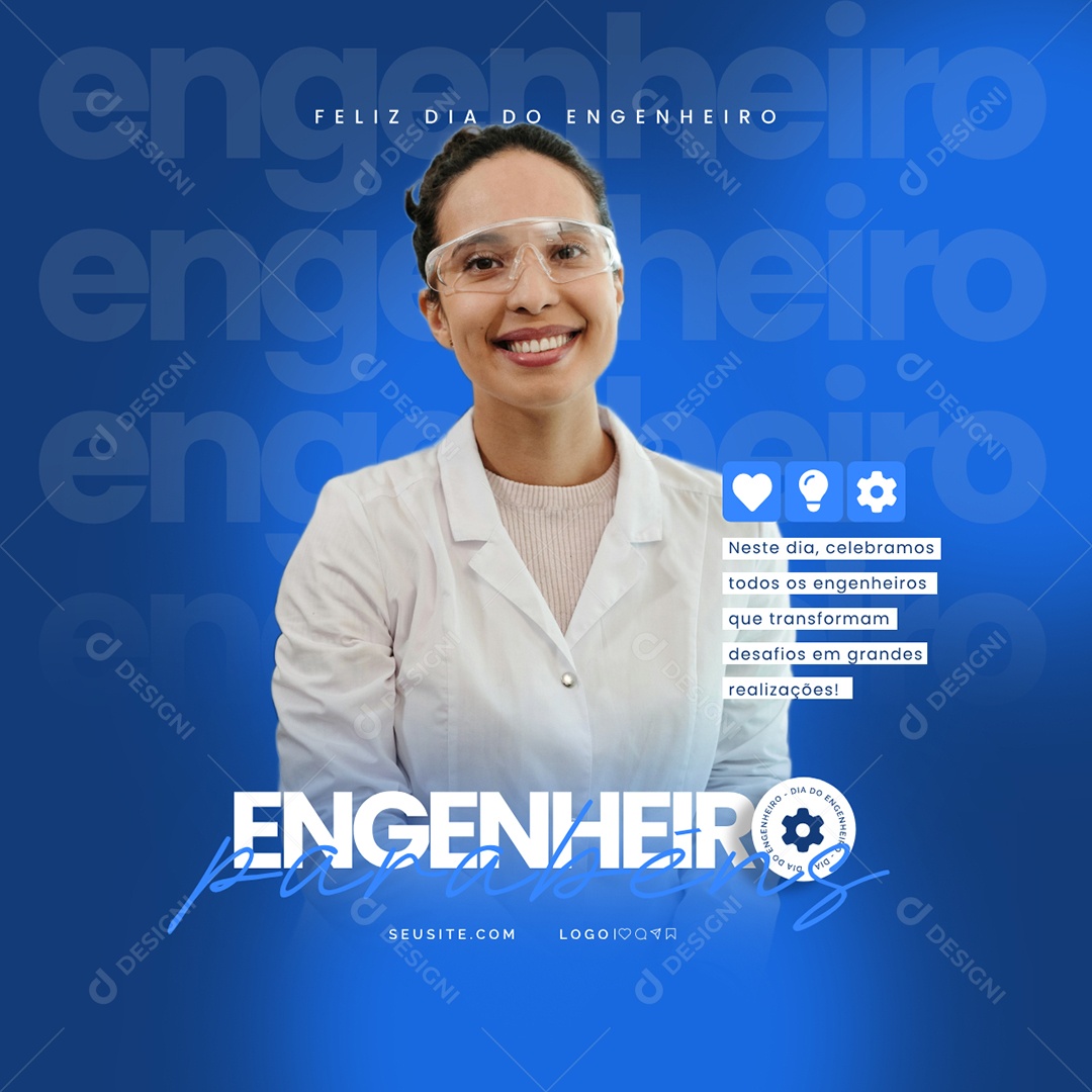 Day of Engineer 11 December Congratulations Social Media PSD Editable