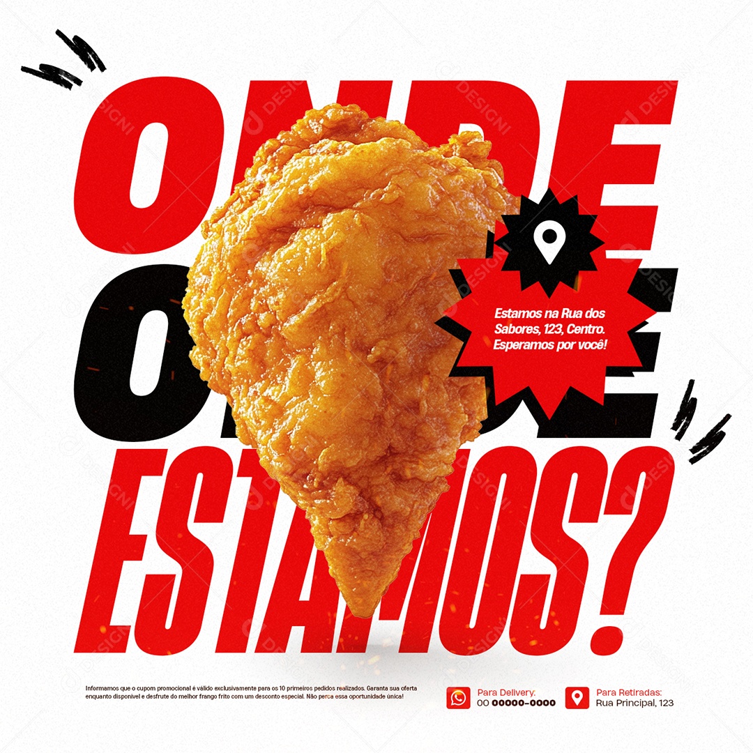 Fried Chicken Where We Are Social Media PSD Editable