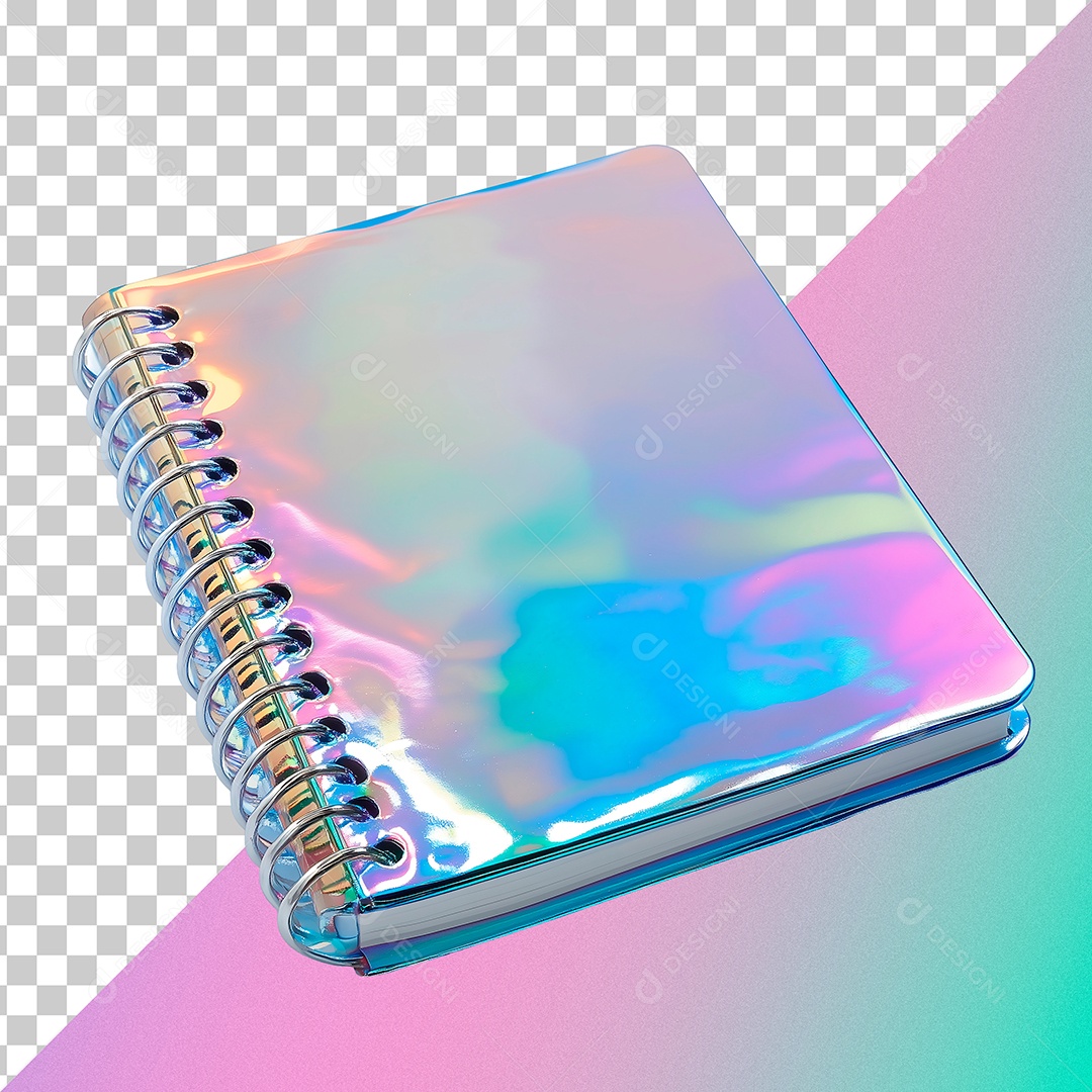 Caderno Elemento 3D Holográfica para Composição PSD