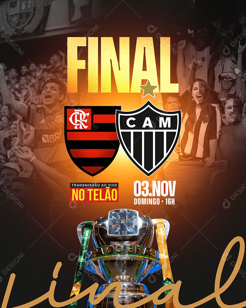 Flyer Copa do Brasil Final Social Media PSD Editável