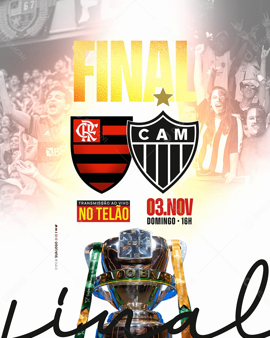 Flyer Copa do Brasil Final Social Media PSD Editável