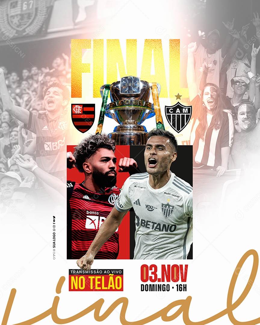 Flyer Copa do Brasil Final Social Media PSD Editável