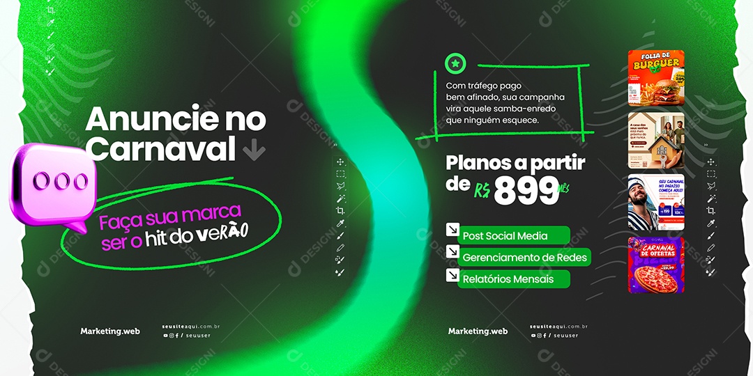 Carousel Carnaval Agencia Advertising Digital Social Media PSD Editable