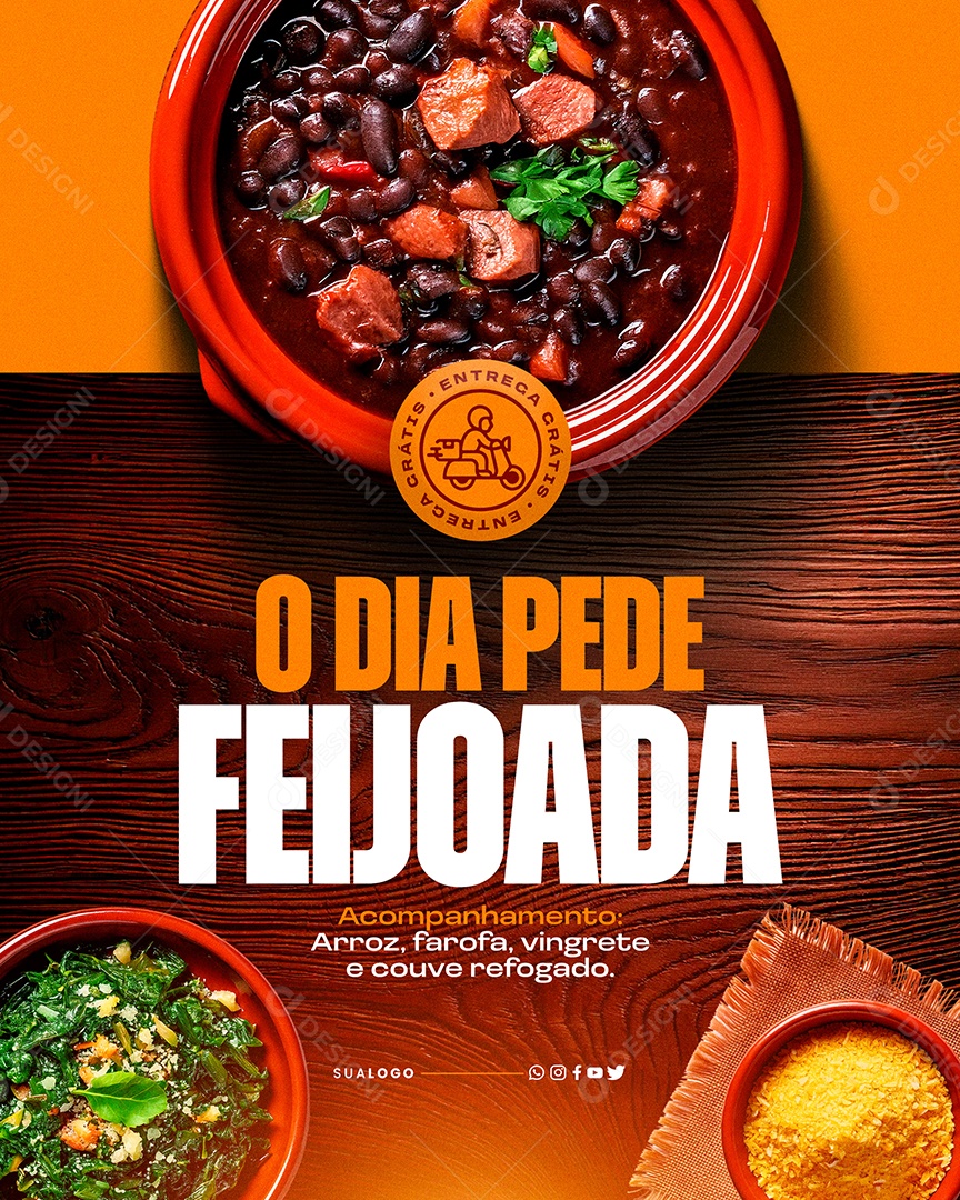 The Day Pede Feijoada Social Media PSD Editable