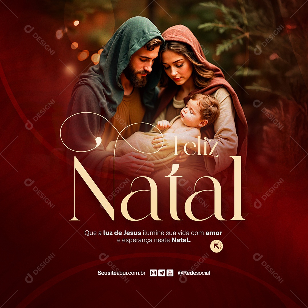 Story Feliz Natal Que A Luz de Jesus Ilumine Sua Vida Com Amor Media PSD Editável