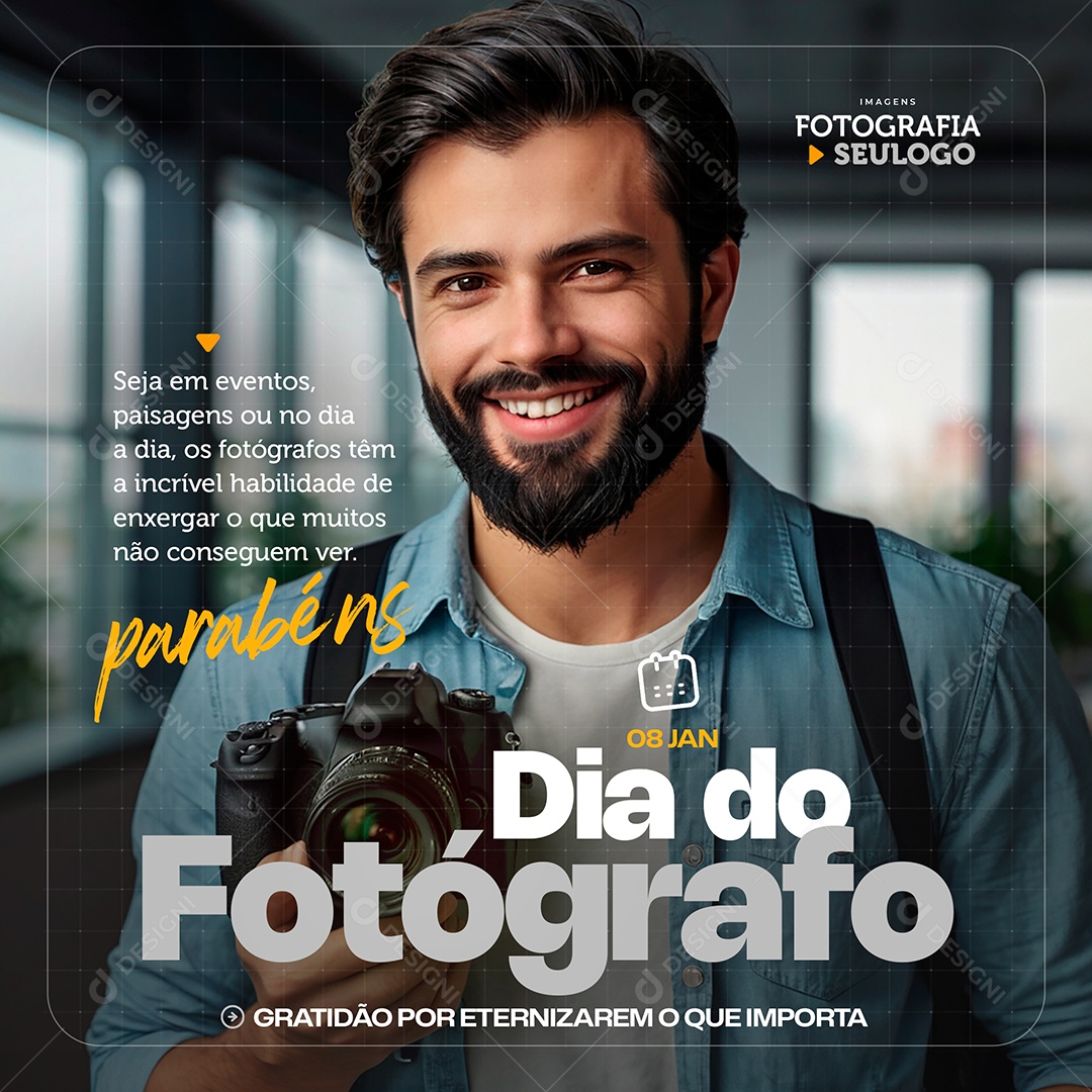 Photograph day 08 January Congratulations Social Media PSD Editable