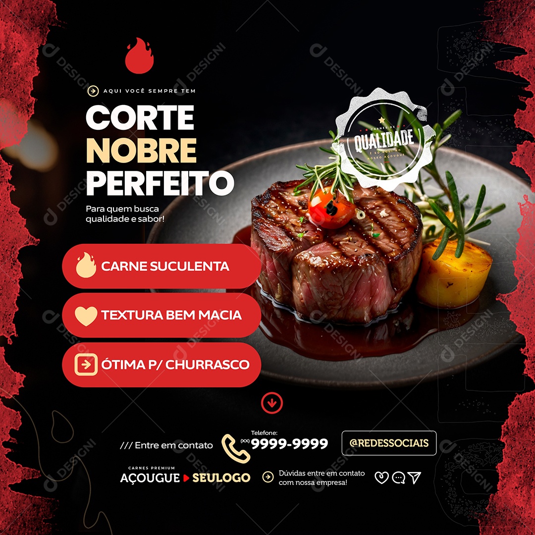 Butcher Cut Noble Perfect Social Media PSD Editable