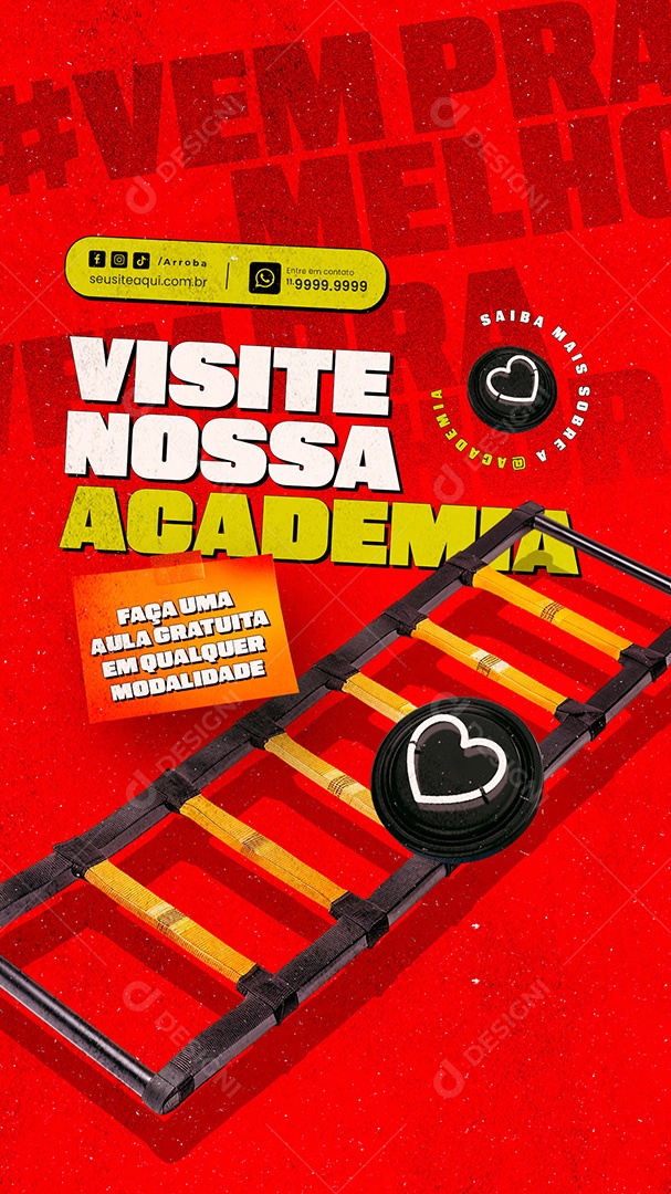 Story Visite Nossa Academia Social Media PSD Editável