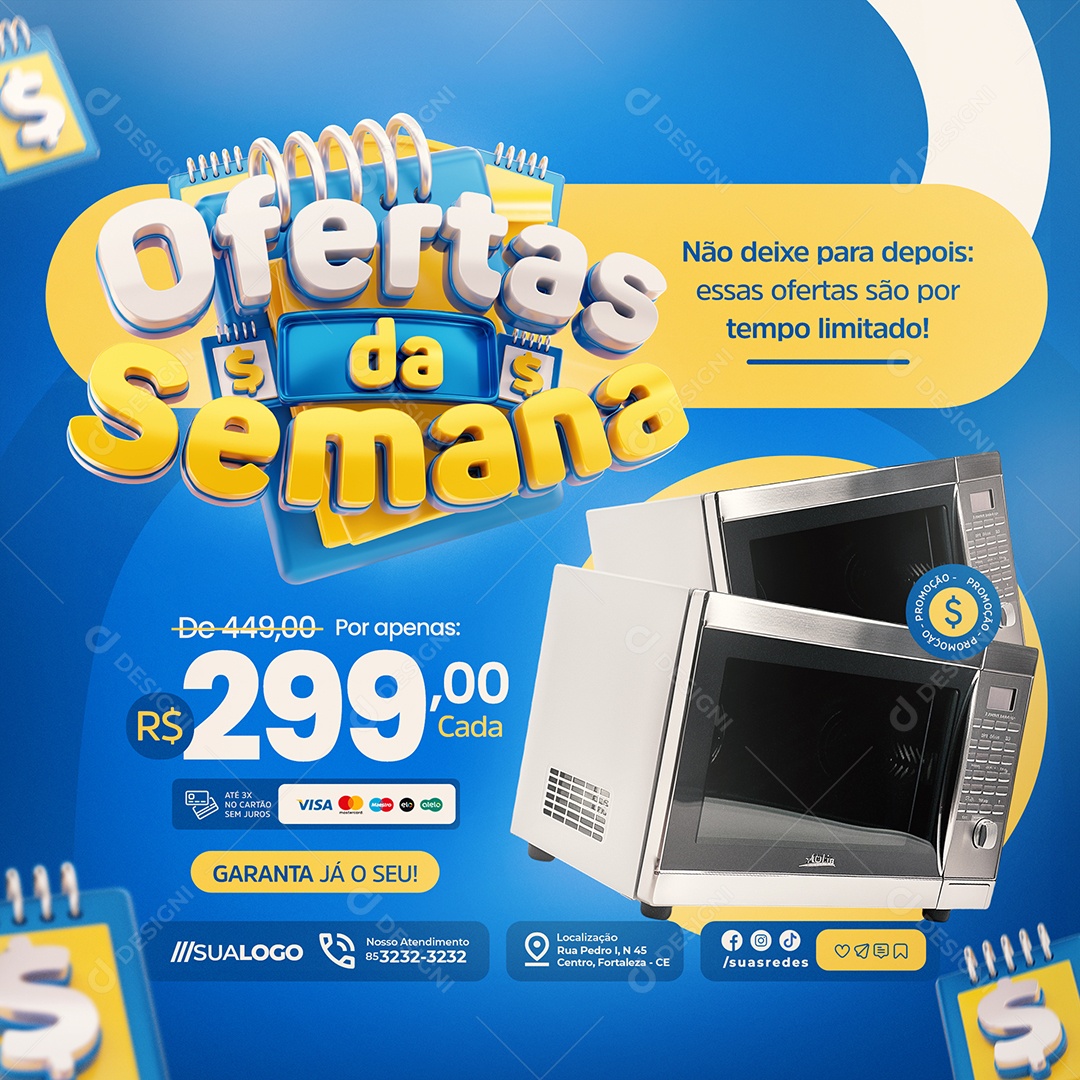 Offers of the Week Home Appliance Store Microwave Social Media PSD Editable