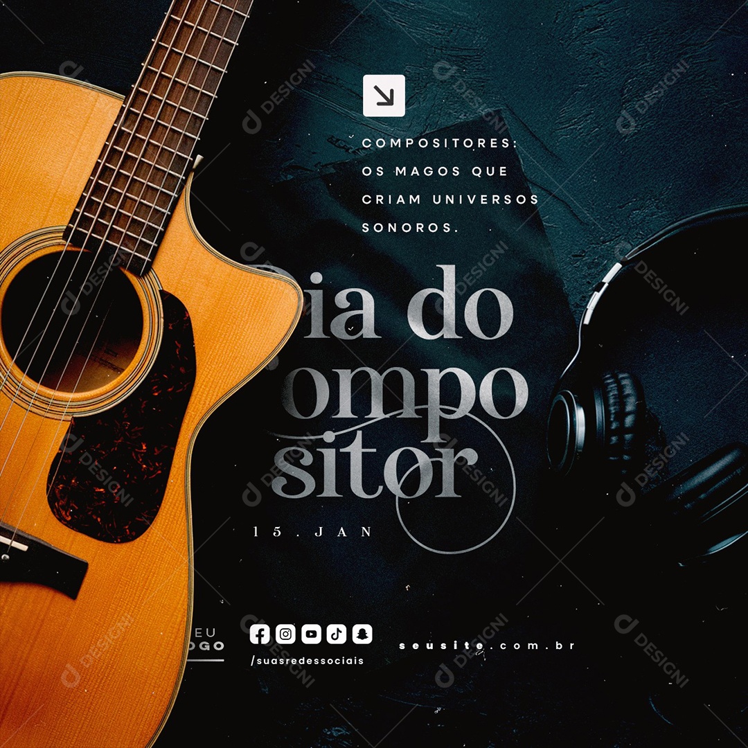 Day of the Composer January 15 Social Media PSD Editable