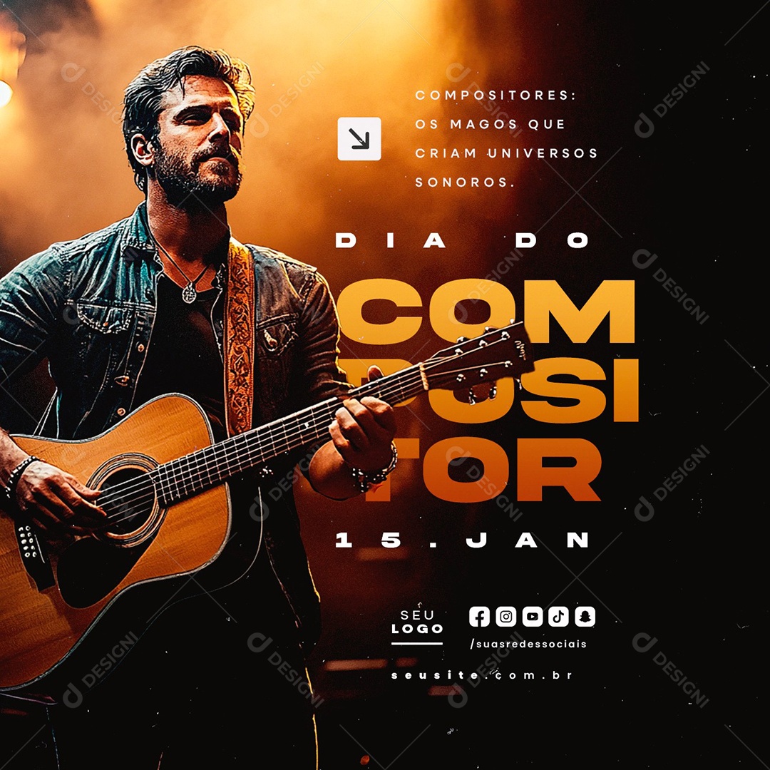 Day of the Composer 15 January Social Media PSD Composers Editable