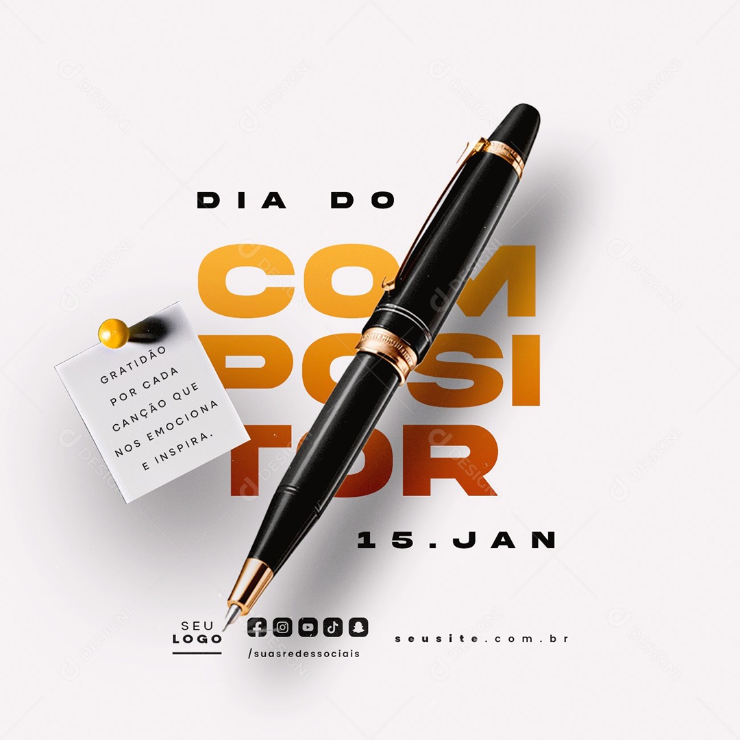 Day of the Composer January 15 Social Media PSD Editable