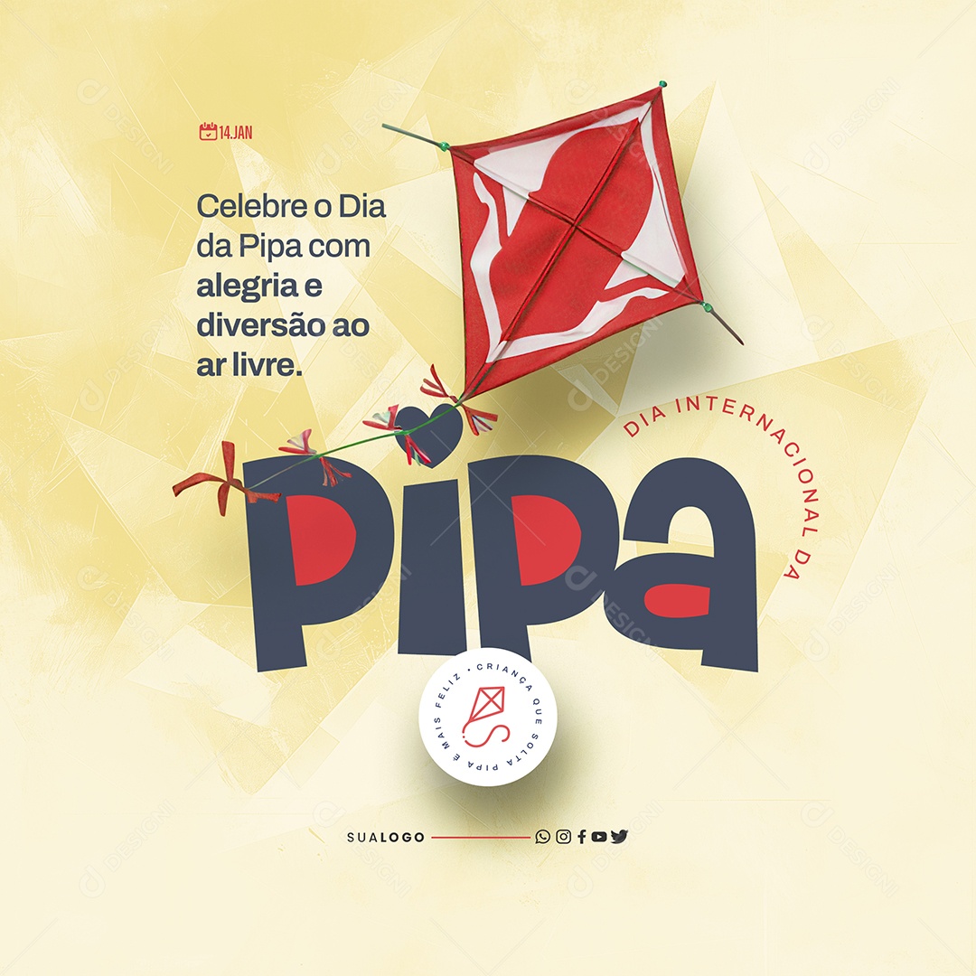 Pipa International Day January 14 Joy and Social Fun Media PSD Editable