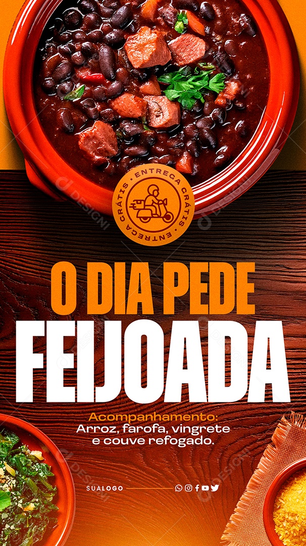 Story Restaurant Today Pede Feijoada Social Media PSD Editable