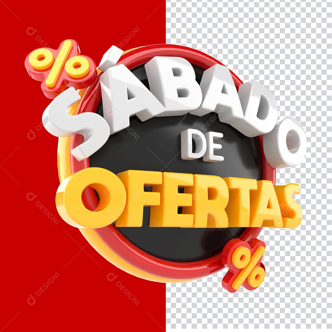 Selo 3D Sábado de Ofertas Para Composição PSD