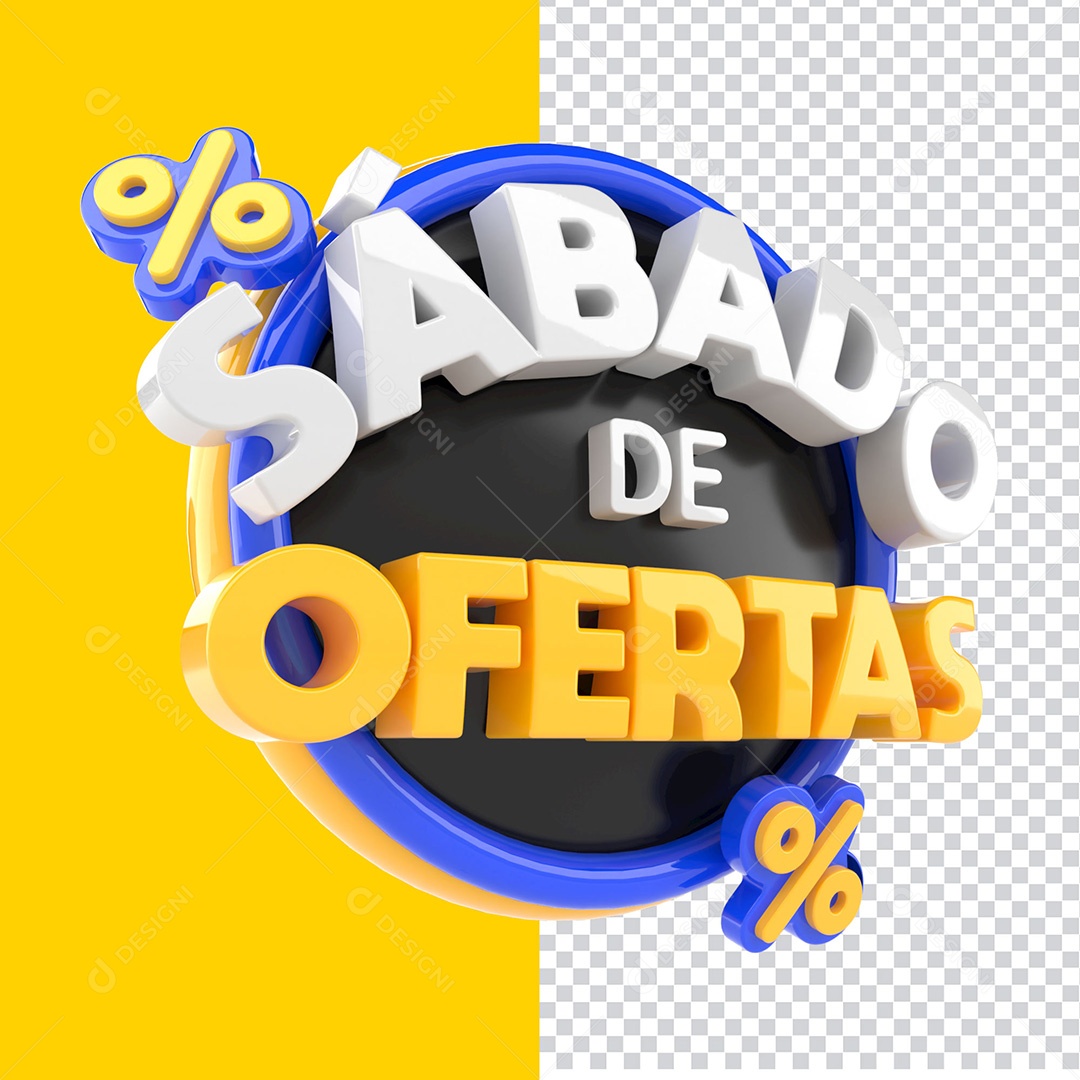 Selo 3D Sábado de Ofertas Para Composição PSD