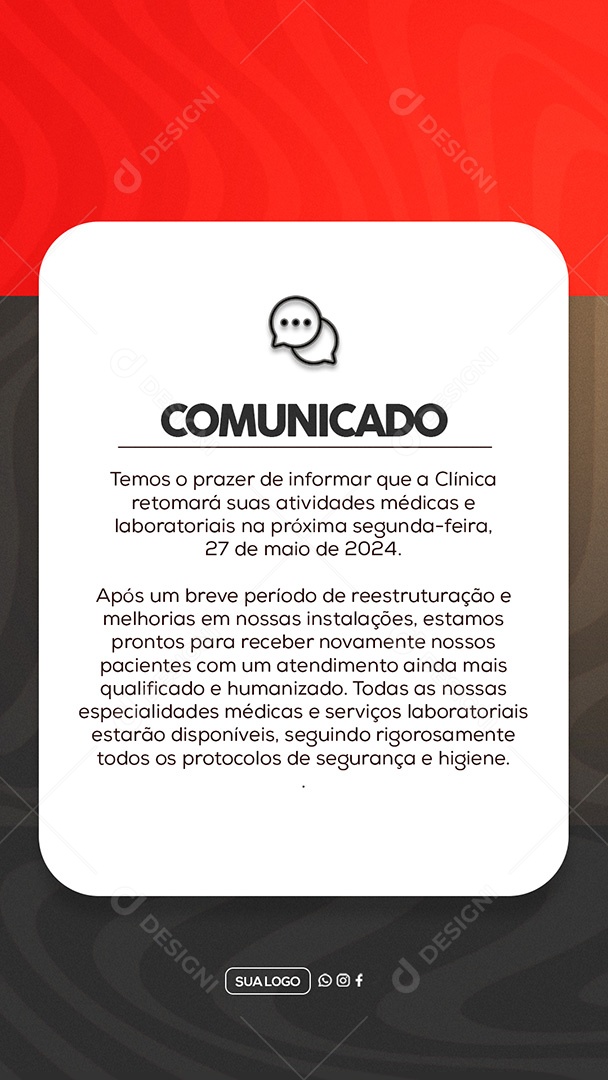 Story Communicado Important Social Media PSD Editable