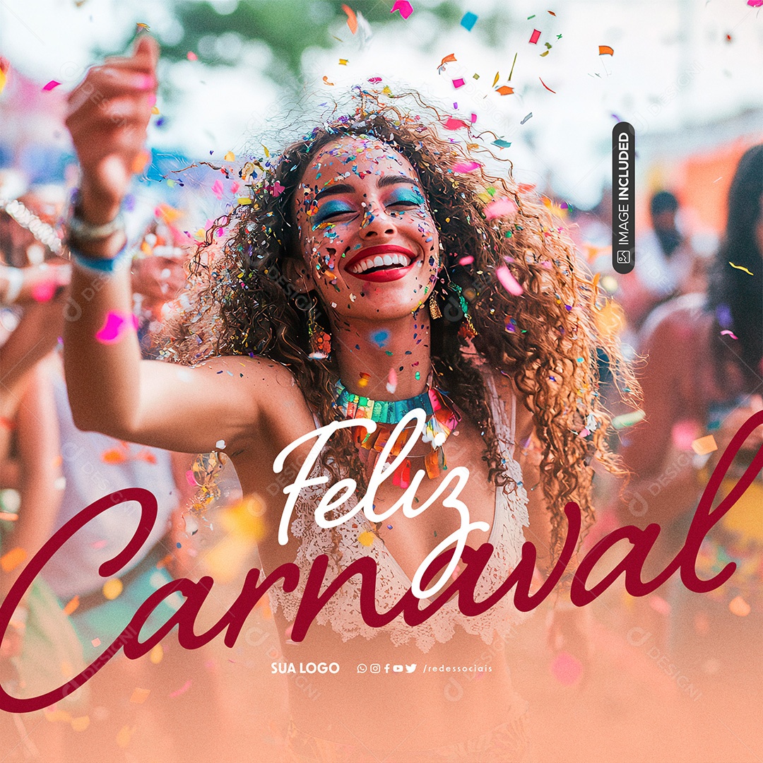 Feliz Carnaval Social Media PSD Editável