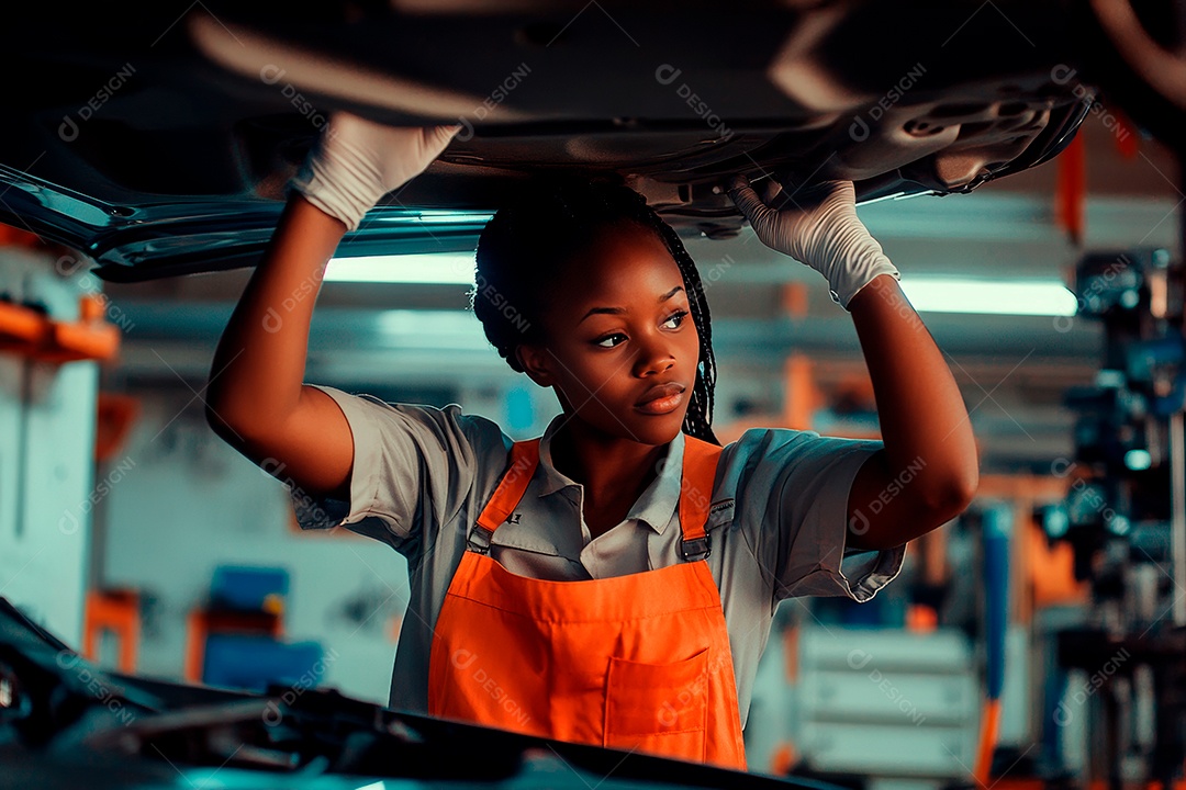 Young mechanical man on workshop