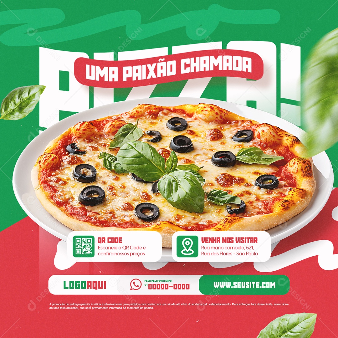 Pizza A Passion Called Pizza Social Media PSD Editable