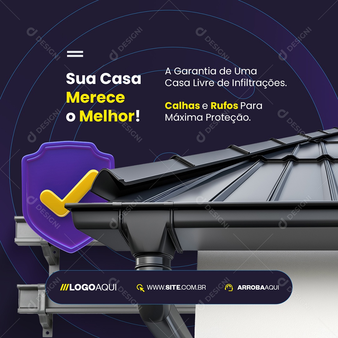 Construction Materials Calhas and Rufos Your Home Honors Best Social Media PSD Editable