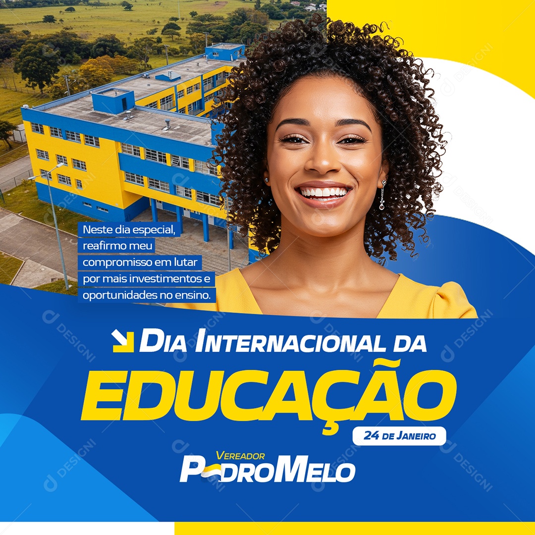 Policy Councilman Pedro Melo International Day of Social Education Media PSD Editable