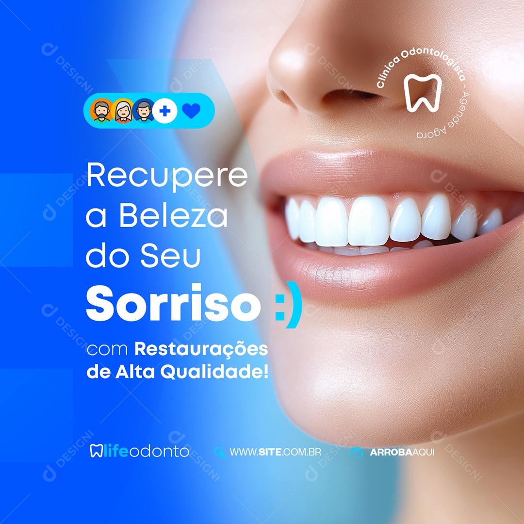 Odonto Recover the Beauty of Your Smile Social Media PSD Editable