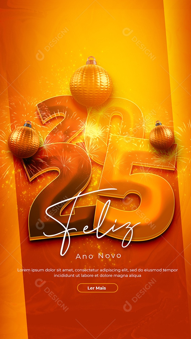 Happy new year story 01 From January Social Media PSD Editable