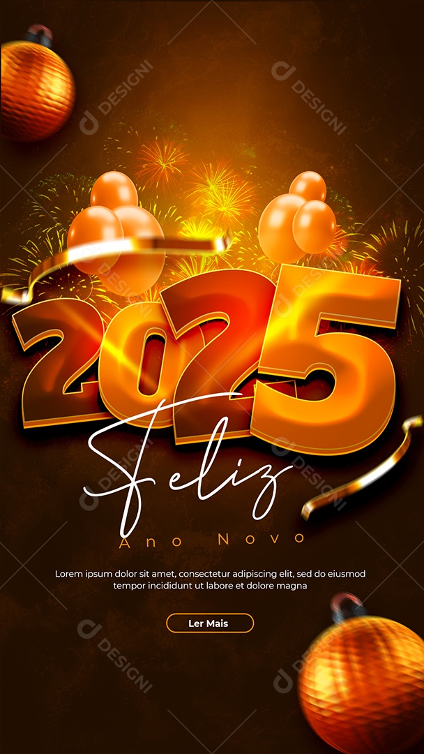 Happy new year story 01 From January Social Media PSD Editable