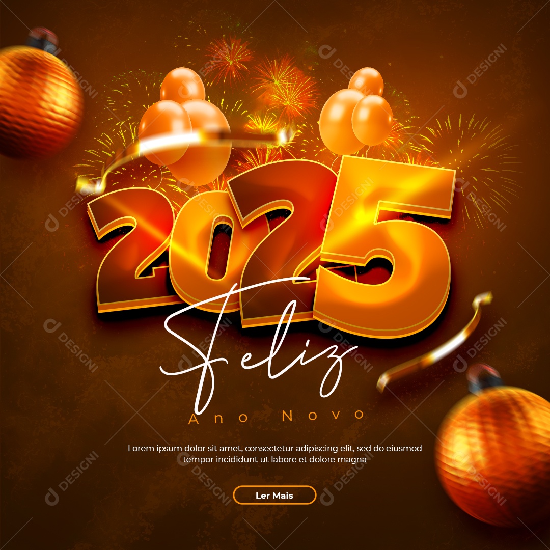 Happy New Year 01 January Social Media PSD Editable