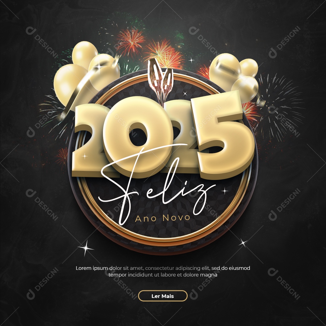 Happy New Year 01 January Social Media PSD Editable