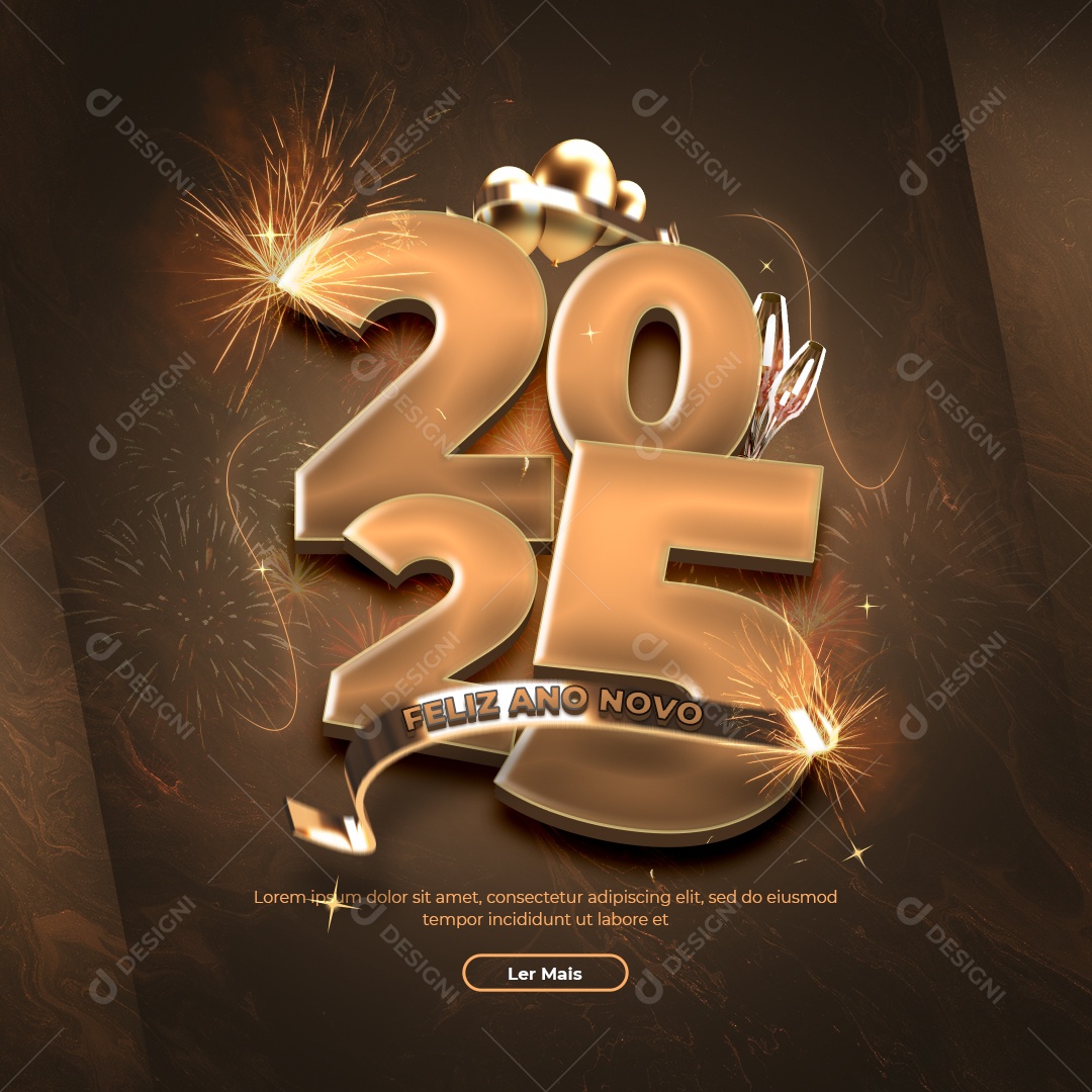 Happy New Year 01 January Social Media PSD Editable