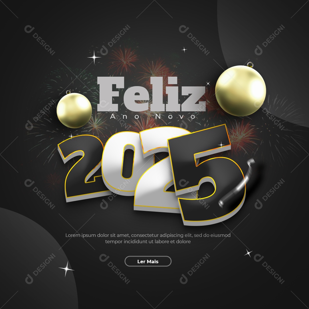 Happy New Year 01 January Social Media PSD Editable