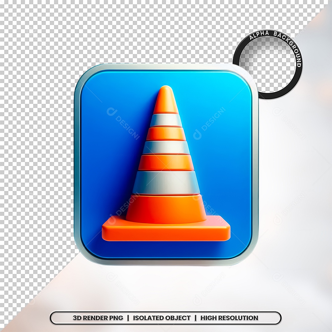 3D Element Cone de Sinalização For PSD Composition