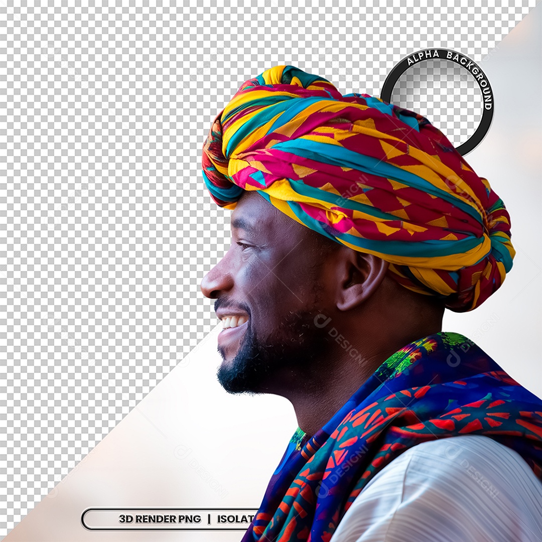 Character 3D Homen Negro Afro for PSD Composition