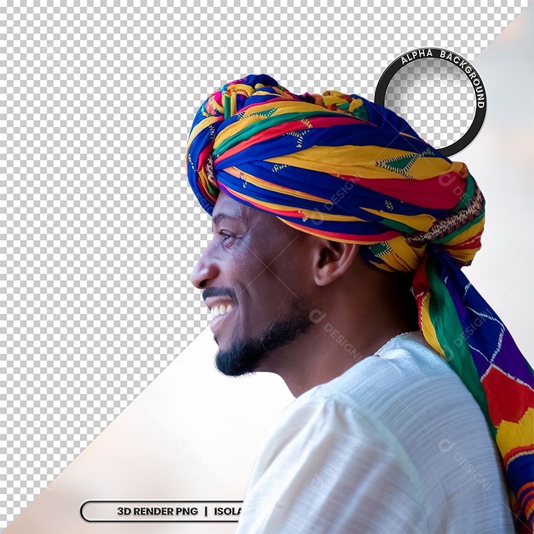 Character 3D Homen Negro Afro for PSD Composition