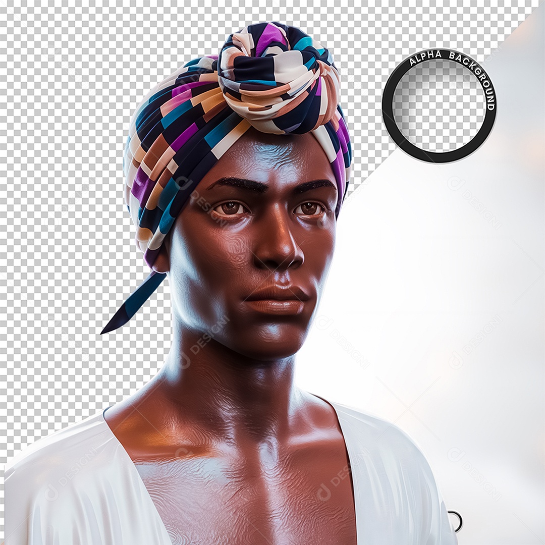 Character 3D Homen Negro Afro for PSD Composition