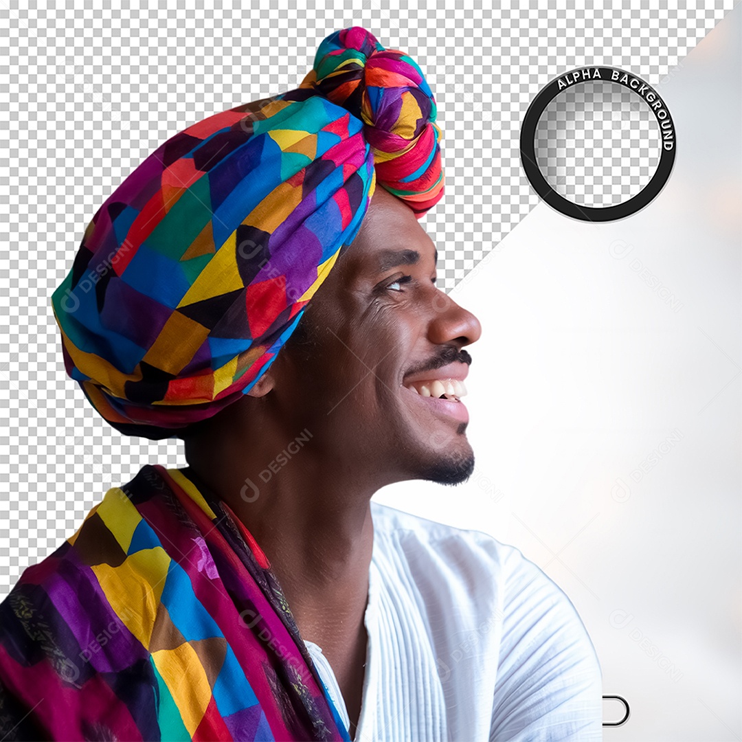 Character 3D Homen Negro Afro for PSD Composition