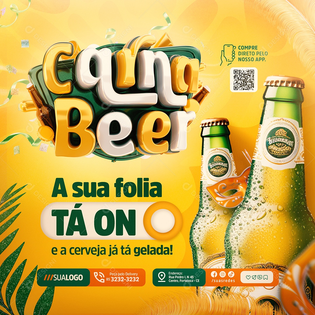 Cervejaria Carna Beer A Sua Folia Tá On Social Media PSD Editável