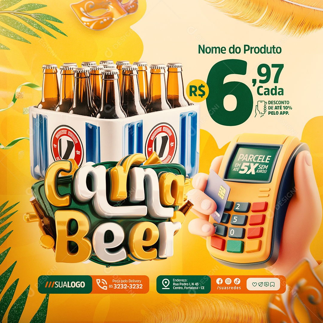 Carna Beer Parcele Brewery Up to 5x No Interest Social Media PSD Editable