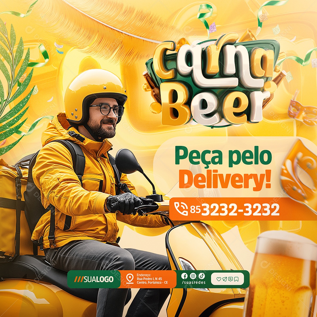 Cervejaria Carna Beer Peça Pelo Delivery Social Media PSD Editável